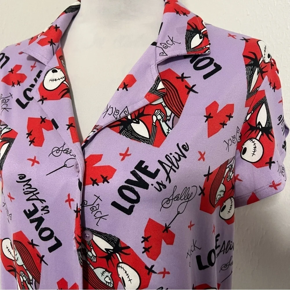 Disney The Nightmare Before Christmas Christmas Womens 2Piece Pajama Set Medium - Picture 4 of 11